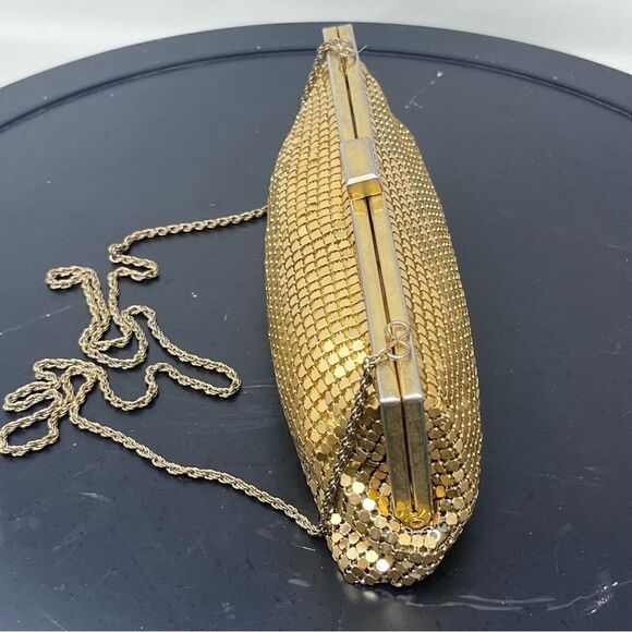 La Regale Chain Gold Sequin Bling Evening Gala Bag Vintage - Picture 3 of 10